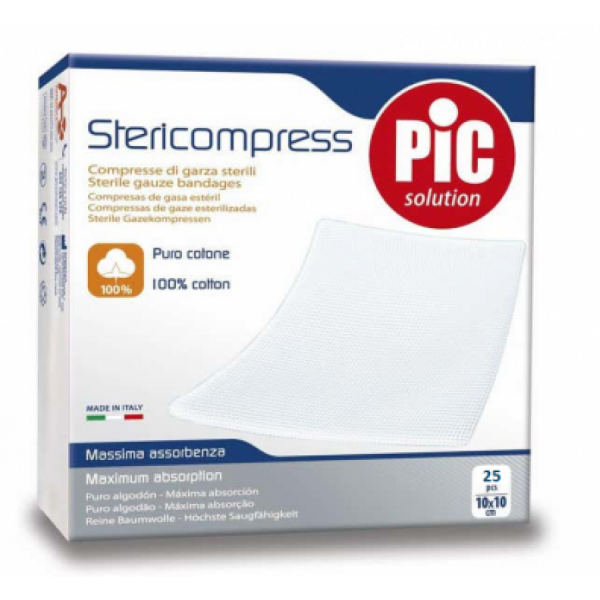 2 buste da 25 garze tagliate cm10x10 sterili