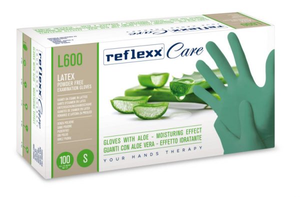 guanti in lattice con aloe vera senza polvere tg l reflexx care 5