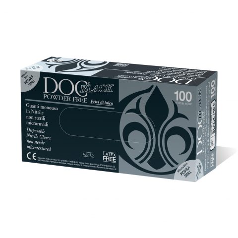 guanti in nitrile nero senza polvere misura small 6
