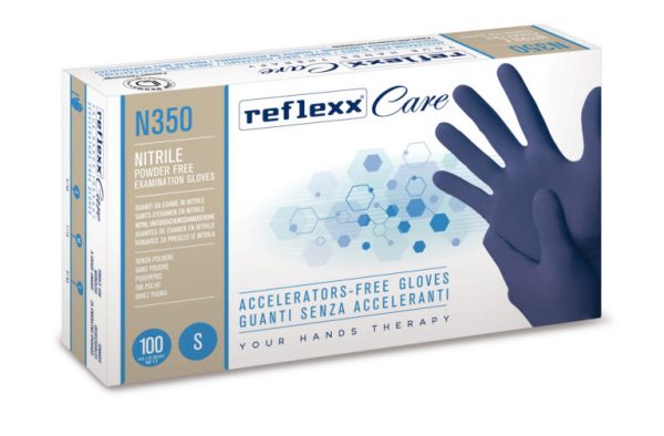 guanti in nitrile senza acceleranti senza polvere tg l reflexx care 5