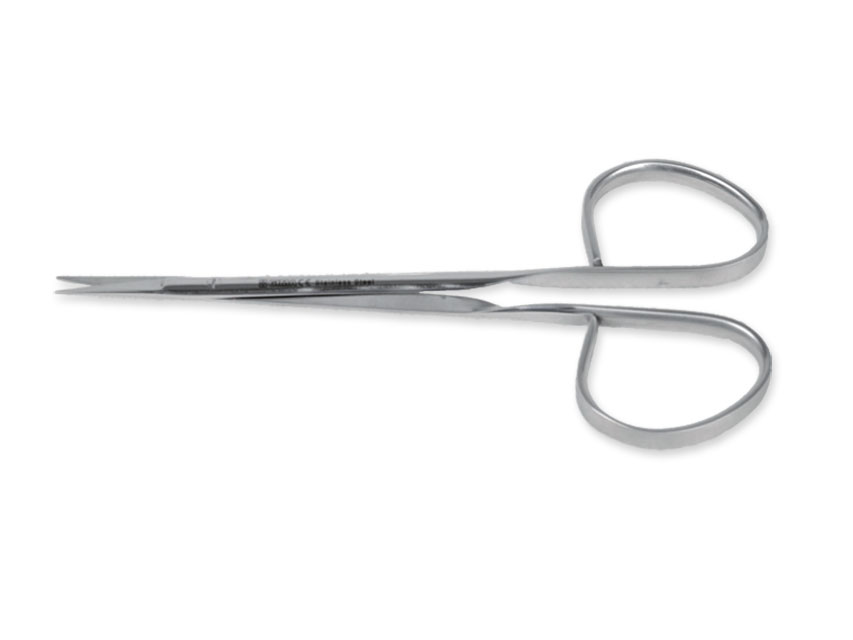 Forbici chirurgiche micro per sutura Ribbon punte smusse rette 12