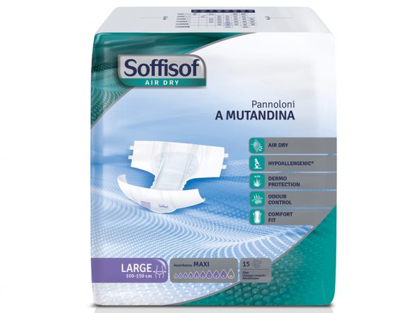 Pannoloni Soffisof Air Dry incontinenza forte large 60 pezzi