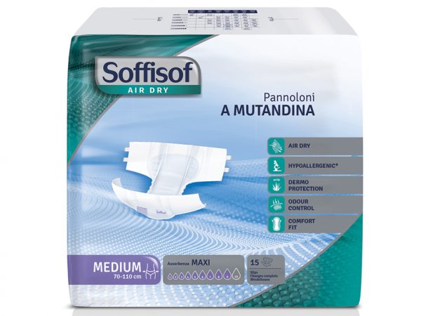 Pannoloni Soffisof Air Dry incontinenza forte medio 60 pezzi