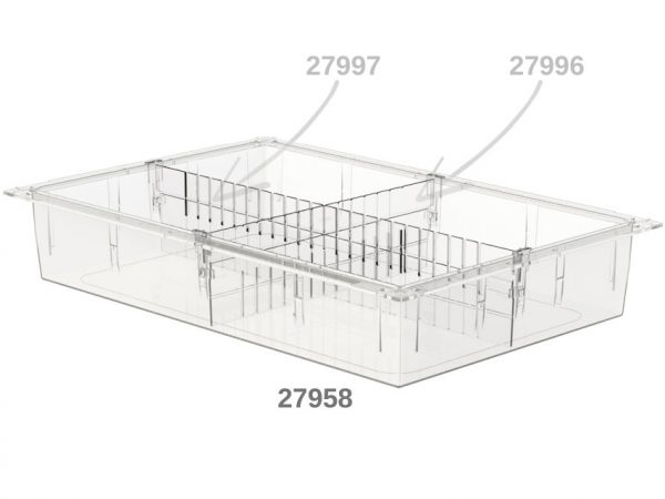 Cassetto ISO plastica trasparente 600x400x100 mm - chiuso -1