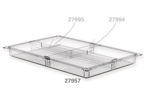 Cassetto ISO plastica trasparente 600x400x50 mm - chiuso - 27957 -1