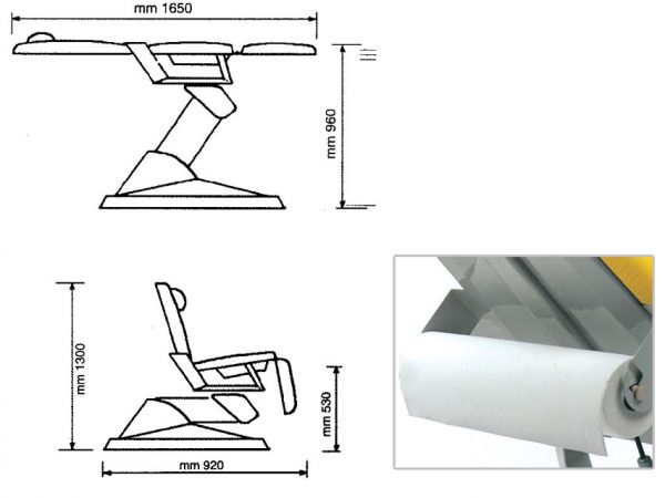 Poltrona Gynex Co Portarotolo Blu ginecologia - 02000662000000