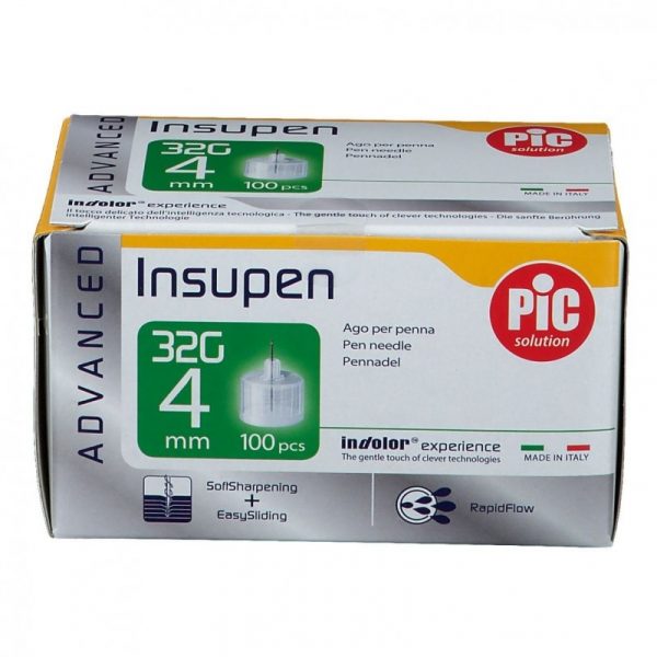 ago insupen advanced 32g 4mm confezione 100 aghi penna - 02002261000080