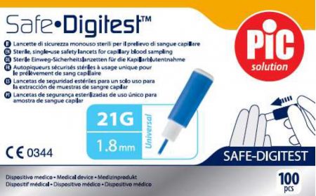 SAFE DIGITEST 21G LANCETTE SICUREZZA