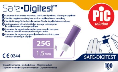 SAFE DIGITEST 25G LANCETTE SICUREZZA