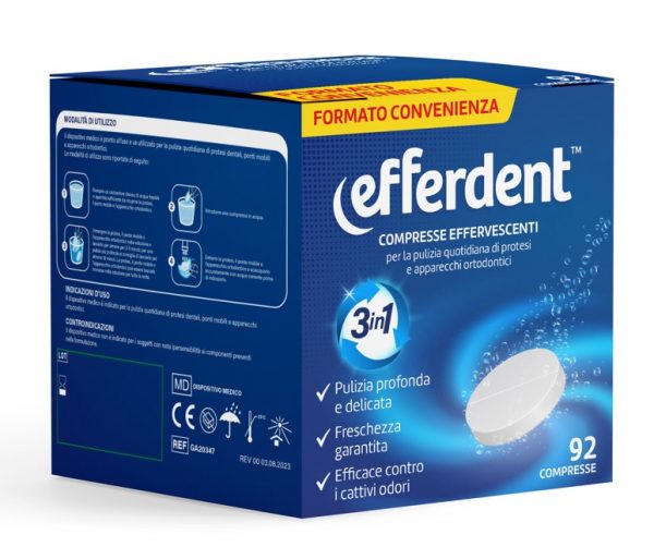 EFFERDENT 92 COMPRESSE EFFERVESCENTI IGIENE DENTALE