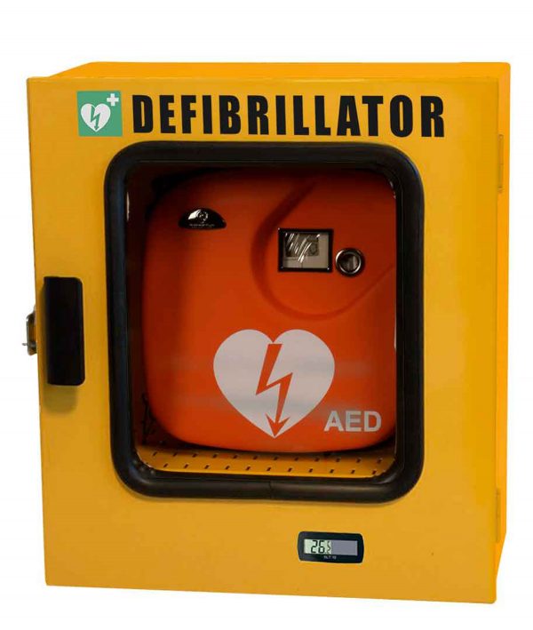 Teca defibrillatore semiautomatico da esterno con allarme termoregolazione